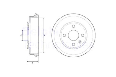 DELPHI БАРАБАНИ ГАЛЬМІВНІ 2 ШТУКИ. ЗАД CHEVROLET AVEO 1.2-1.6 03.11-