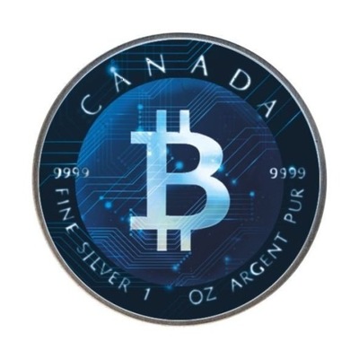 Kanadyjski Liść Klonowy Bitcoin 1 uncja srebra