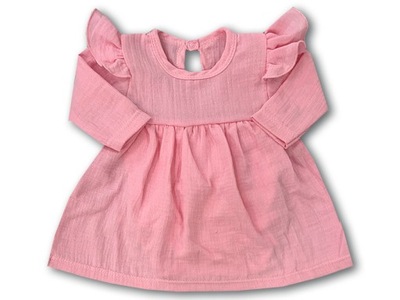 Body sukienka niemowlęce muślinowe różowa 50