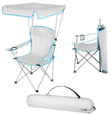 Krzesło Turystyczne Plażowe Składane Z Daszkiem