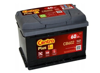 АККУМУЛЯТОР CENTRA 60AH/540A 12V P+ CB602 НОВЫЙ МОДЕЛЬ