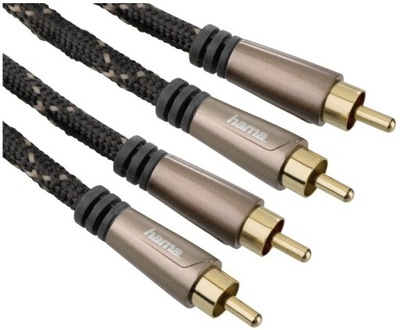 HAMA Kabel 2X Cinch RCA - 2X Cinch RCA Gold 1,5m Metal