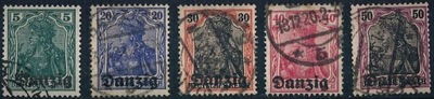 W.M.G. zestaw 1 5 znaczków kasowanych z 1920 r.