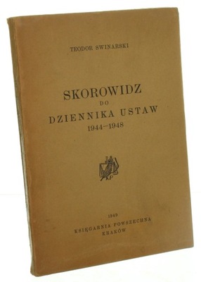 Skorowidz do Dziennika Ustaw 1944-1948 Swinarski Teodor [1949]