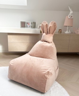 SIEDZISKO PUF FUNNY BUNNY VELVET - BLADY RÓŻ