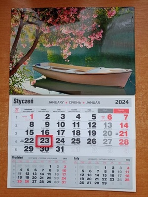 Kalendarz jednodzielny 2024 ŁÓDKA PROMOCJA