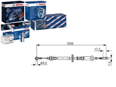 Тяга трос тормоза ручного bosch 9211717 gch160 фото №1