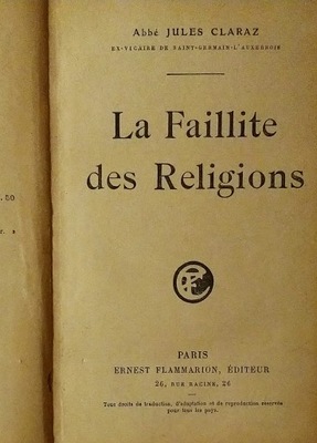 La Faillite des Religions Jules Claraz SPK