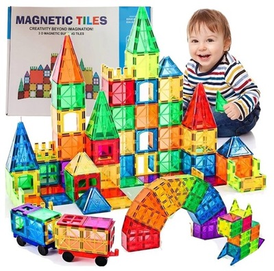 KLOCKI MAGNETYCZNE 3D MAGNETIC TILES KOSNTRUKCYJNE ZESTAW XXL 100 el