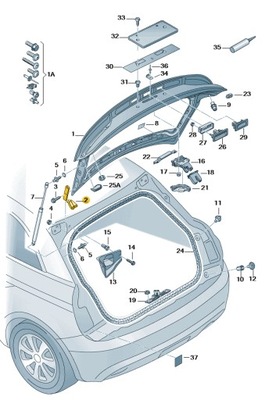 ЗАВІСА КРИШКИ БАГАЖНИКА ЗАДНЬОЇ ЛІВИЙ AUDI A1 ASO ОРИГІНАЛ РЕСТАЙЛ