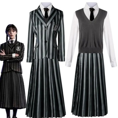 STRÓJ SUKIENKA WEDNESDAY ADDAMS MUNDURKI SZKOLNEM