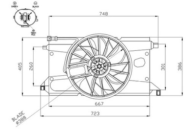 NRF 47961 WENTYLATOR, CHLODZENIE DEL MOTOR  