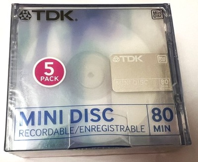 5x MiniDisc mini disc TDK MD 80 NOS