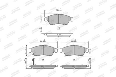 JURID 572545J КОЛОДКИ ТОРМОЗНЫЕ