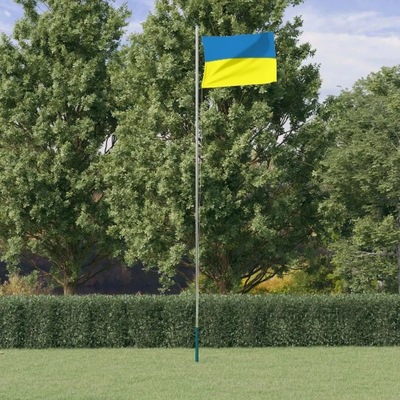 Flaga Ukrainy z masztem 6,23 m aluminium