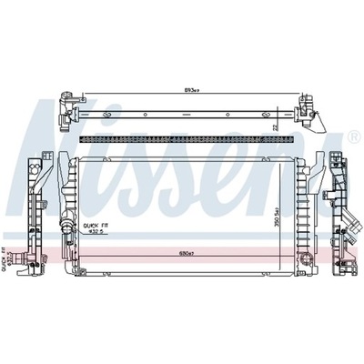 РАДИАТОР, СИСТЕМА ОХЛАЖДЕНИЯ ДВИГАТЕЛЯ NISSENS 606385