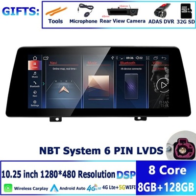 NAVEGACIÓN GPS ANDROID 12 ID8 PARA BMW SERII 1 F20 F21 NBT/EVO 2017-2018  