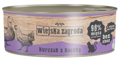 Wiejska Zagroda KURCZAK z KACZKĄ mokra dla kot 85g