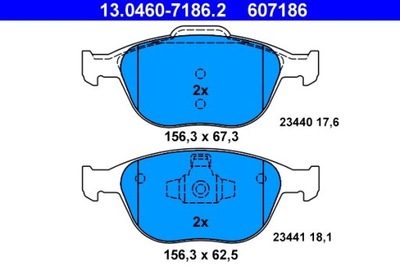 ZAPATAS DE FRENADO FORD PARTE DELANTERA FIESTA/FOCUS/TOURNEO/TRANSIT 1,8-2,0 02-13 13.0  