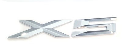 BMW X5 EMBLEMA INSIGNIA LOGOTIPO PEGADURA X 5 CROMO  