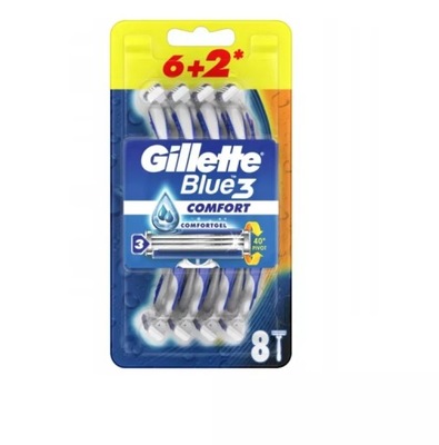 MASZYNKI JEDNORAZOWE DO GOLENIA GILLETTE BLUE 3 COMFORT 8 SZTUK