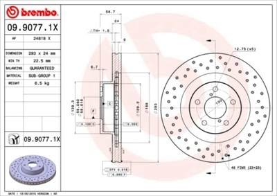 DISCO DE FRENADO BREMBO 09.9077.1X  