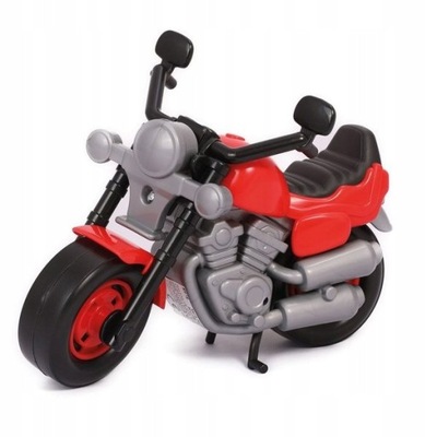 Motocykl motor czerwony zabawka dla dzieci plastikowa Moto Track Polesie