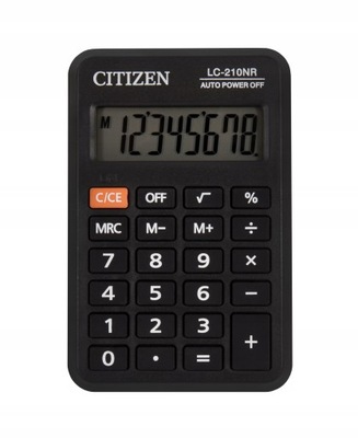 Kalkulator Citizen LC210NR kieszonkowy czarny