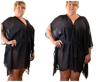 XL/2XL/3XL Dalia Jane czarne pareo plażowe