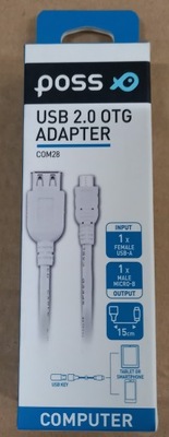 Kabel Poss Female USB-A -> Male microUSB-B 15 cm USB 2.0 OTG Adapter