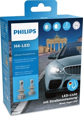 Żarówka Philips Ultinon Pro6000 H4-LED 5,800K