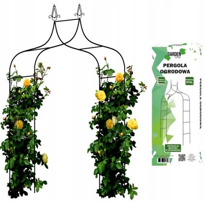 Veľká ZÁHRADNÁ PERGOLA KOVOVÁ ZDOBENÁ OBLÚK RUŽE POPÍNAVÁ HROZNO + KOTVY