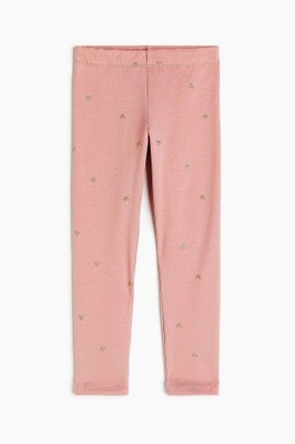 NOWE H&M legginsy grubsze SERDUSZKA różowe 116