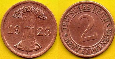 NIEMCY 2 Rentenpfennig 1923 r. A