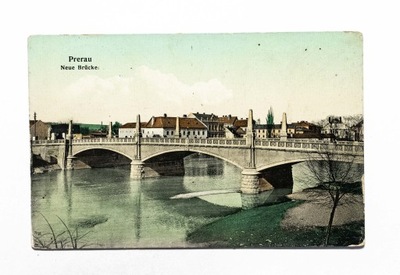 STARA POCZTÓWKA - CZECHY, PRZERÓW, MOST NAD RZEKĄ 1914