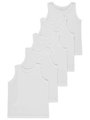 PRIMARK 5x PODKOSZULKI koszulki białe 11-12 L 152