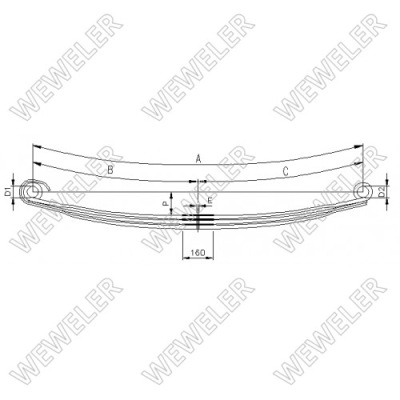 Ресора mercedes f020t671za75, o.e. 9443200302 фото №1