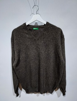 BENETTON sweter 100% wełna M wada