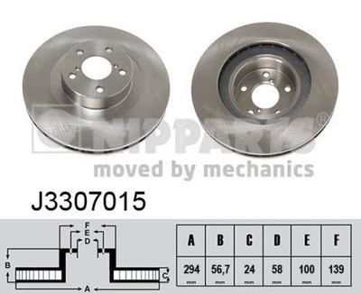 NIPPARTS J3307015 ДИСК ТОРМОЗНОЙ (1 ШТУКА)