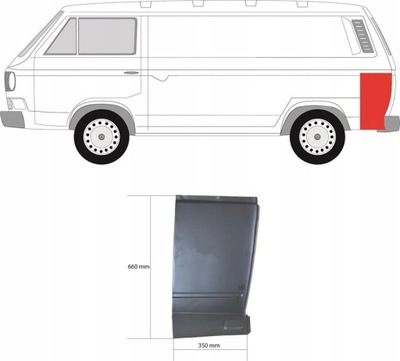 VW T3 KIT DE REPARACIÓN LADO ÁNGULO PARTE TRASERA IZQUIERDA GRANDE  