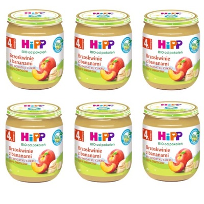 HiPP BIO Brzoskwinie z bananami po 4. m-cu 6x125g