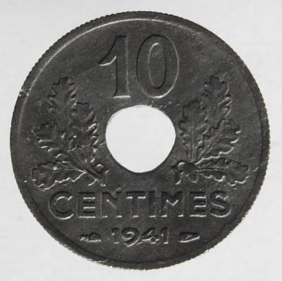 C99. FRANCJA 10 CENTIMES 1941 VICHY