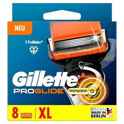 GILLETTE FUSION PROGLIDE POWER OSTRZA 8szt