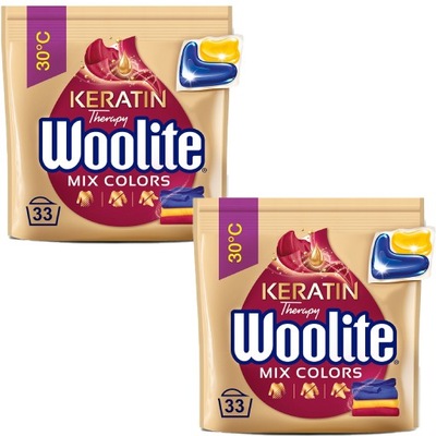 Woolite Mix Colors Kapsułki Prania Koloru 2x33szt