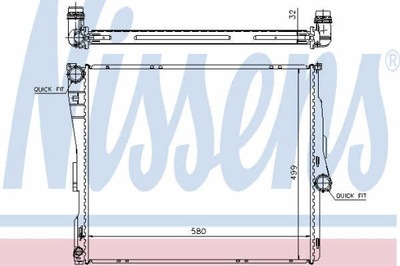 RADUADOR DE AGUA NISSENS 60803A  