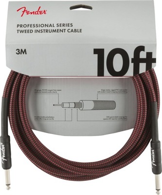 Fender Professional 10 Red TWD kabel instr 3m