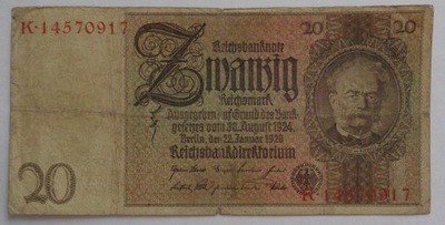Niemcy 20 Reichsmark z 1929 roku , III RZESZA