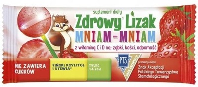 Zdrowy Lizak Mniam-Mniam STARPHARMA 6g Truskawka 1 sztuka