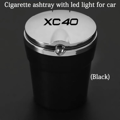 NEGRO CENICERO CON DIOPARA LUMINOSO LED PARA VOLVO XC40/XC60/XC70/  