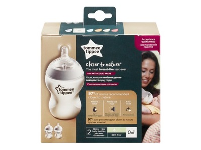 TOMMEE TIPPEE BUTELKA 260 ML - 2 SZTUKI ZE SM 0M+